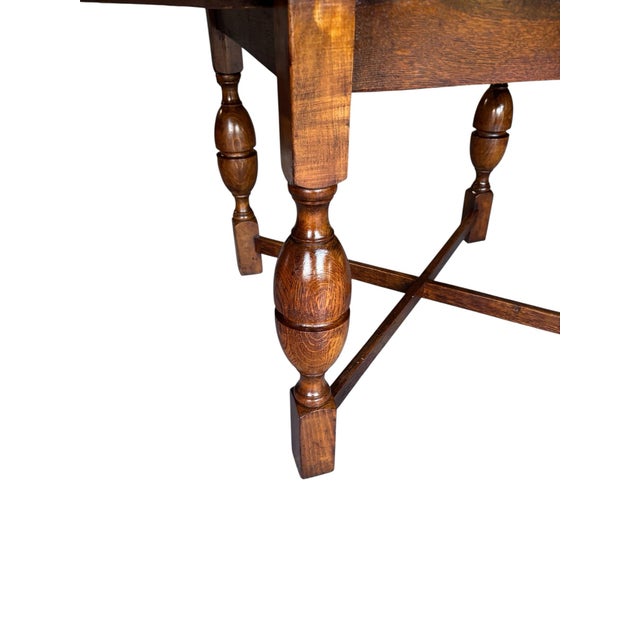 1930s Solid Oak Draw Leaf Table - Chairs Not Included. For Sale - Image 9 of 12