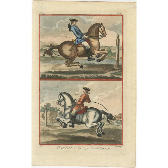 French School Artist, Haute École Horsemanship, 1750s, Engravings, Set of 2 For Sale - Image 3 of 10