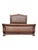 King Size Wood Leather Sleigh Bed Frame For Sale - Image 4 of 6