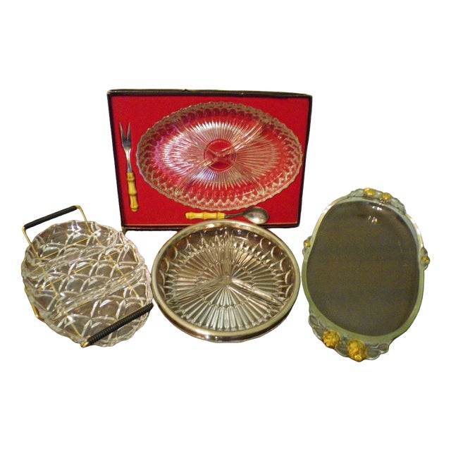 Hollywood Regency Serving Dishes and Platter, France, 1950s-1960s, Set of 4 For Sale