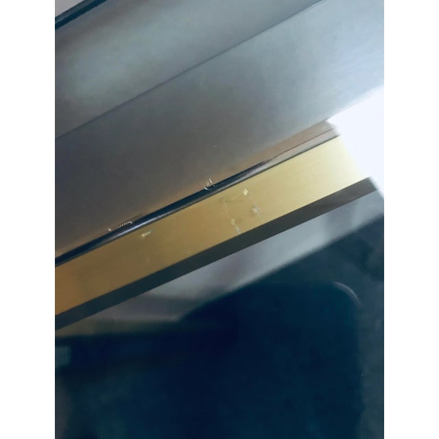 Metal Mid-Century Modern Mastercraft Style Brushed Brass and Chrome Console Table For Sale - Image 7 of 13