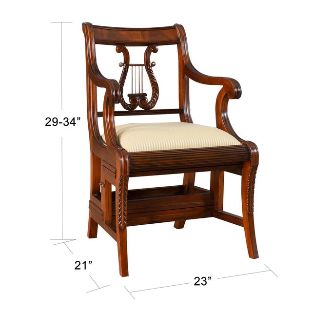 The Mahogany Library Chair, also known as a metamorphic chair as created by Niagara Furniture. This Mahogany Library Chair...