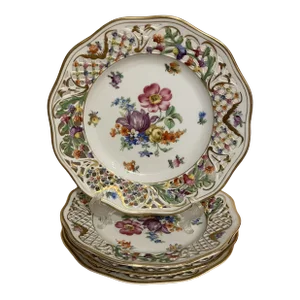 1940s Schumann Salad Plates- Set of 4