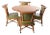 Vintage Brandt Ranch Oak Game Table and 4 Chairs For Sale