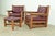 An exceptional pair of Mission or Arts & Crafts style Eastwood lounge chairs with ottoman By L. & J.G. Stickley USA, 1999...