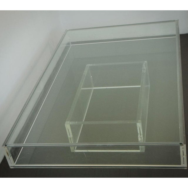 Large Modernist Glass and Acrylic Glass Coffee Table, 1970s For Sale - Image 6 of 18