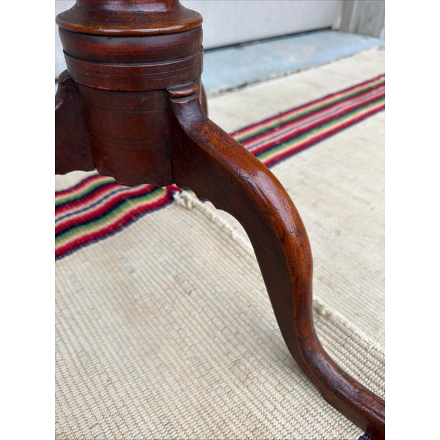 A Very Fine Chester County, Pa Cherry Federal Snake Leg Candle Stand, Circa 1790-1810 For Sale - Image 6 of 18