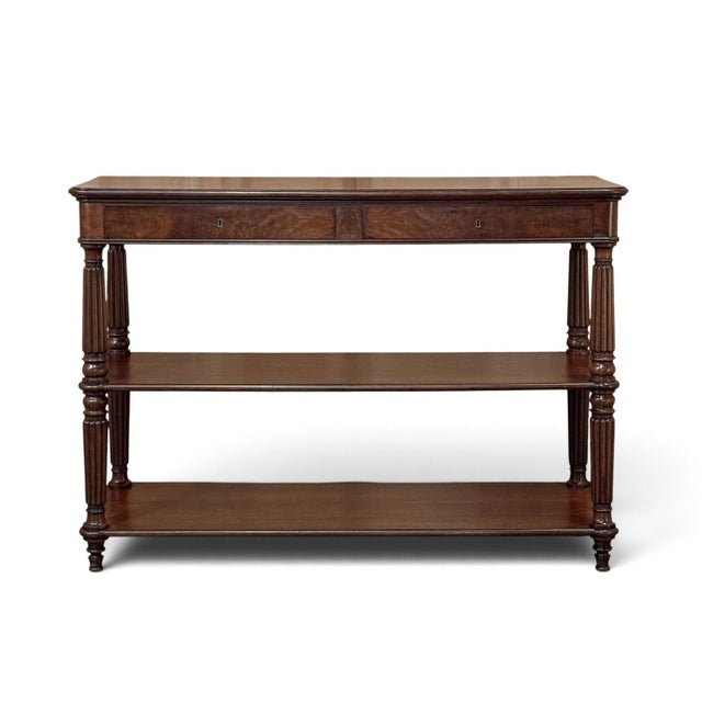 Traditional 19th Century English Regency Mahogany Etagere Server ~ Console For Sale - Image 3 of 18