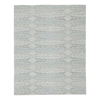 Rug & Kilim’s Scandinavian Outdoor Rug in Blue & Gray Geometric Pattern - 10'x10' For Sale