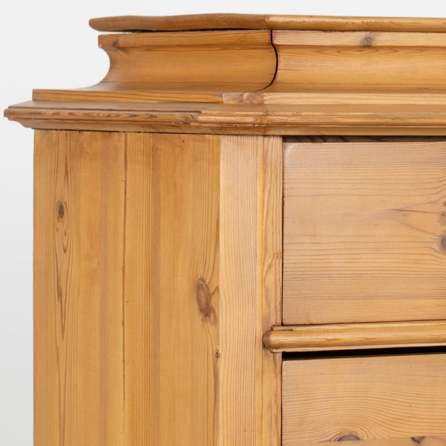 19th Century Danish Pine Tall Chest of Six Drawers Highboy For Sale - Image 4 of 12