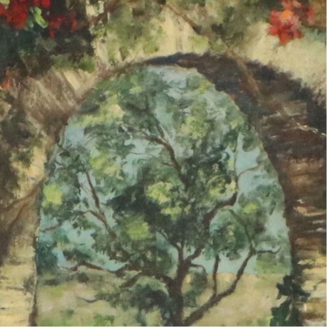 Early 20th Century Early 20th Century Knute Heldner Original Oil Painting "New Orleans Courtyard" For Sale - Image 5 of 14