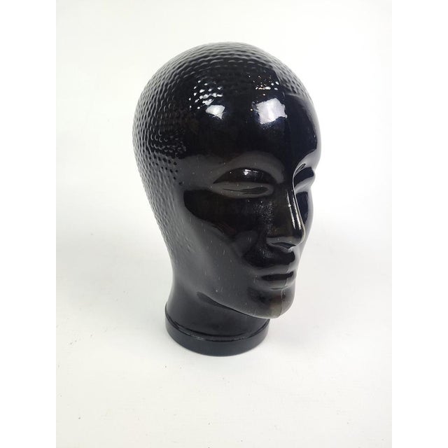 Vintage Black Glass Head by Piero Fornasetti, 1970 For Sale - Image 6 of 16