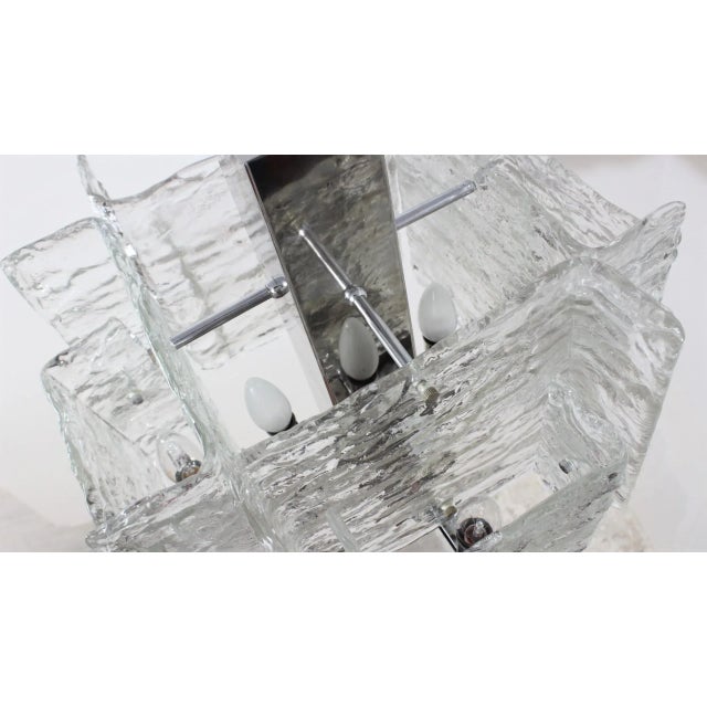 Glass Murano Glass Pendant Chandelier from Mazzega, 1970s For Sale - Image 7 of 12