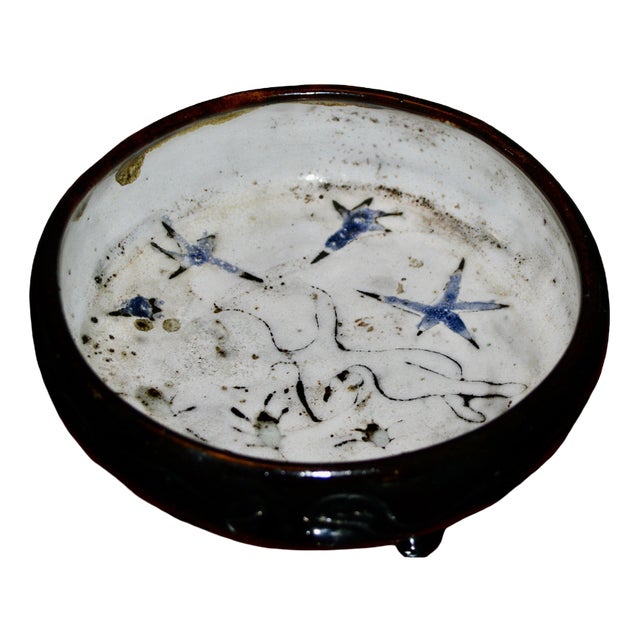 Ceramic Tripod Trinket Tray by Jean Rivier, France, 1950 For Sale