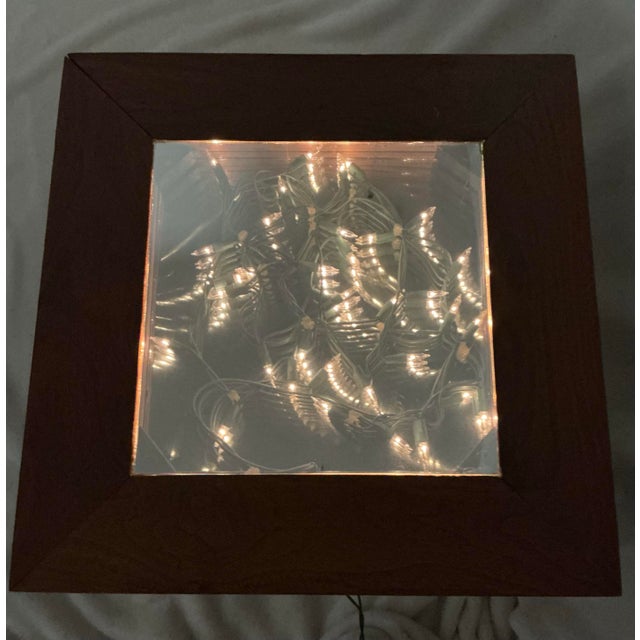 Wood Vintage Infinity Led End Table Accent Side Walnut Table, Circa 1960s For Sale - Image 7 of 12