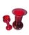 A striking matched pair of hand-blown Czech art glass in a rich gold ruby / cranberry red color. The set includes one...