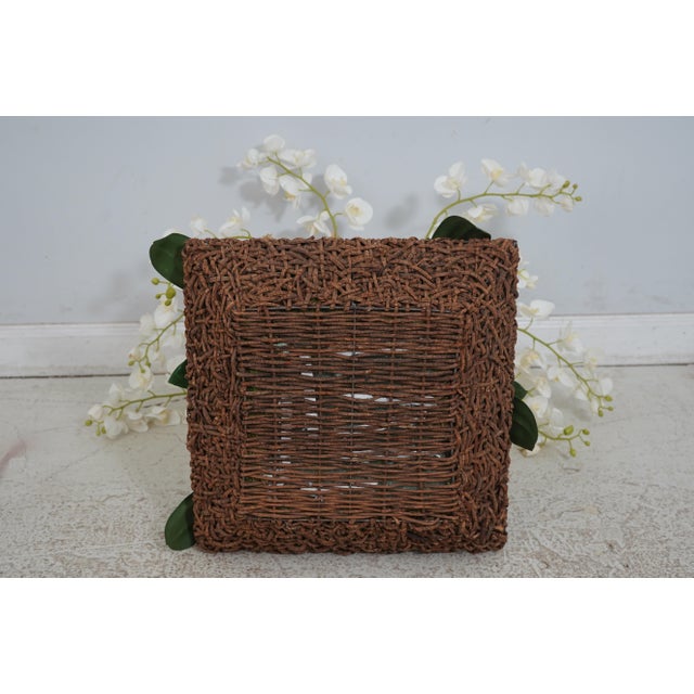 Large Silk Flower Mother Orchid in Woven Basket For Sale - Image 11 of 11