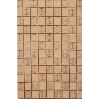 Handwoven Transitional Style Area Rug 6'1" X 9'0" For Sale