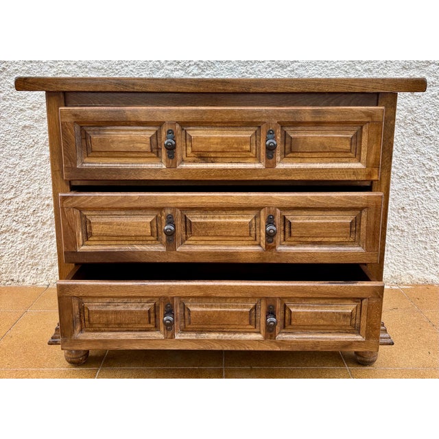 Spanish Castilian Solid Wood Chest of Drawers, Mid 20th Century For Sale - Image 6 of 11