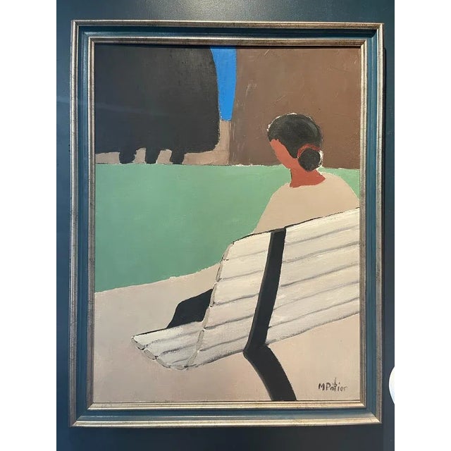 Contemporary Original Maurice Potier Oil on Canvas | French Contemporary Portrait Painting, Paris, Circa 1991 For Sale - Image 3 of 13