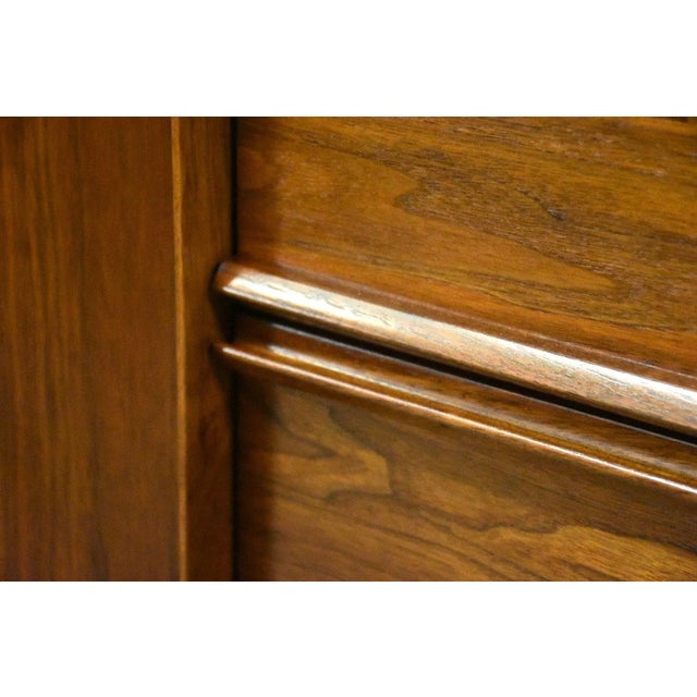 Brown Refinished Walnut Mid Century Dresser Armoire For Sale - Image 8 of 11