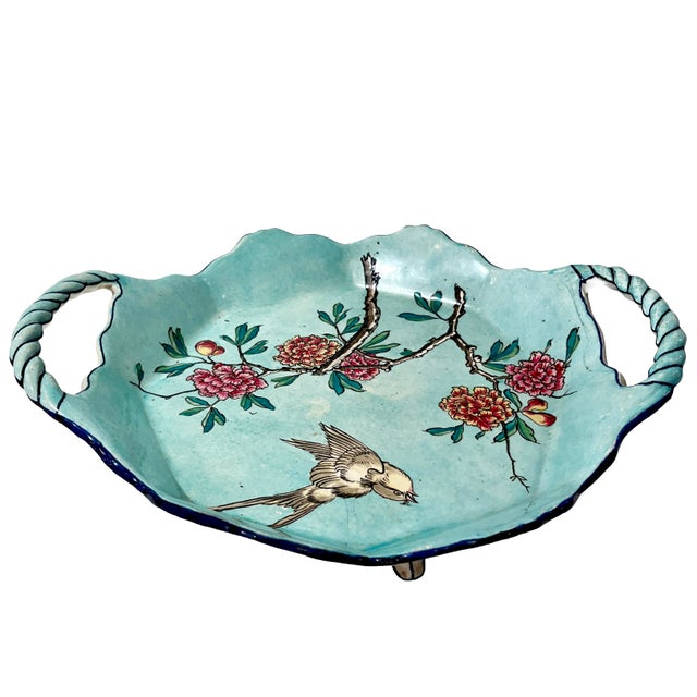 Antique French Majolica Handled Tray &nbsp;Dish – Gien, Signed &amp; Dated 1871 Exceptional antique French Majolica plate...