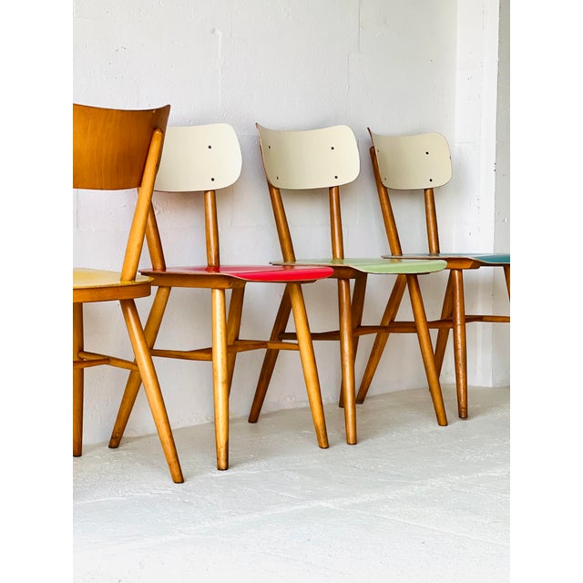 Vintage Dining Chairs from Ton, 1950, Set of 4 For Sale - Image 6 of 18