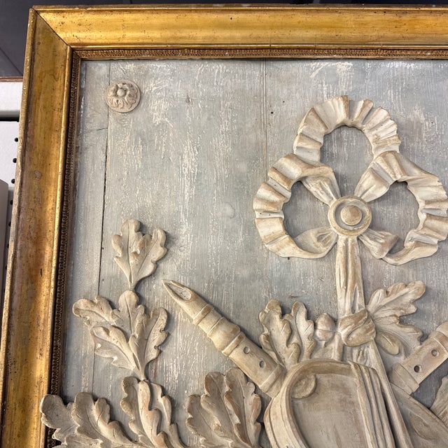 19th. C French Louis XVI Musical Attr. Trumeau Mirror For Sale In Atlanta - Image 6 of 8