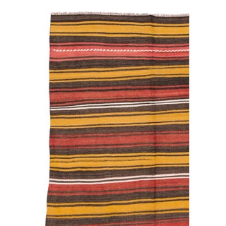 Mid-20th Century Vintage Turkish Kilim Rug, 4'11" X 6'5" For Sale