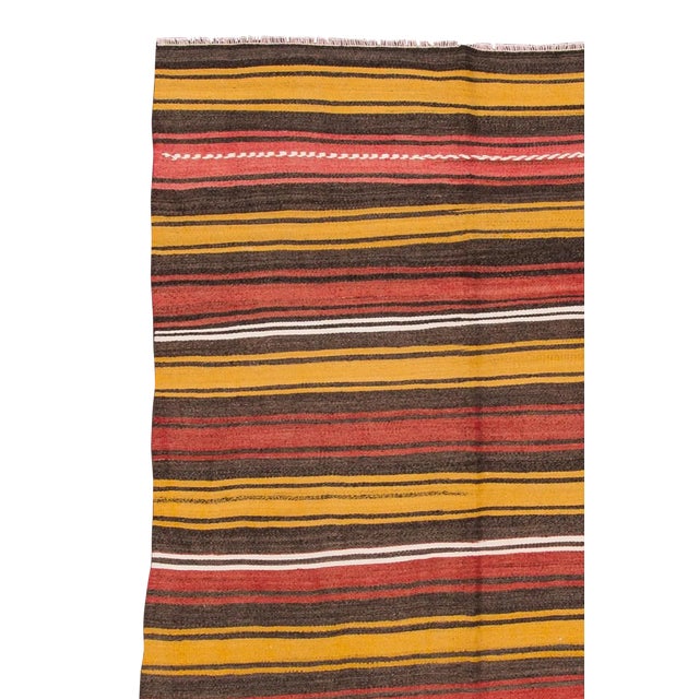 Mid-20th Century Vintage Turkish Kilim Rug, 4'11" X 6'5" For Sale