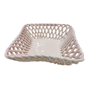 Vintage Ceramic Open Basketweave Bowl
