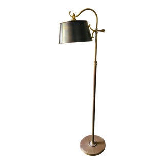 Antique Solid Brass Adjustable Floor Lamp For Sale