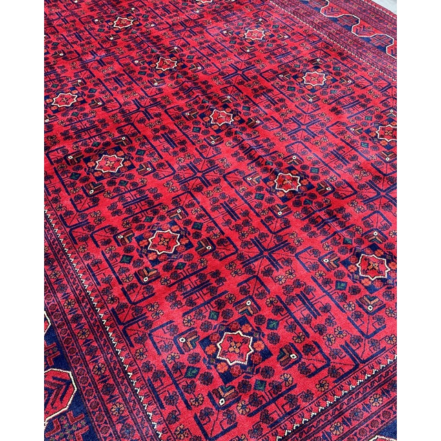 Afghan Turkmen Khal Mohammadi Hand-Knotted Wool Rug, 10' X 6'6" For Sale - Image 6 of 9