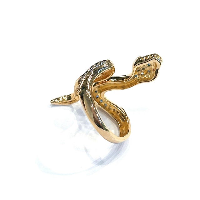 Bochic "Orient" Green Emerald & Red Ruby Serpent Ring In 18K Gold & Silver For Sale In New York - Image 6 of 10