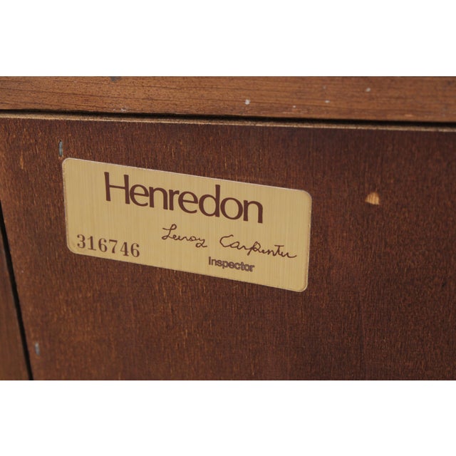 Henredon Scene 1 Campaign Style Oak Queen Size Bed For Sale - Image 16 of 18