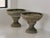 Pair of concrete planters, France. These unique shaped concrete platers are made up of two-pieces, featuring a wide,...