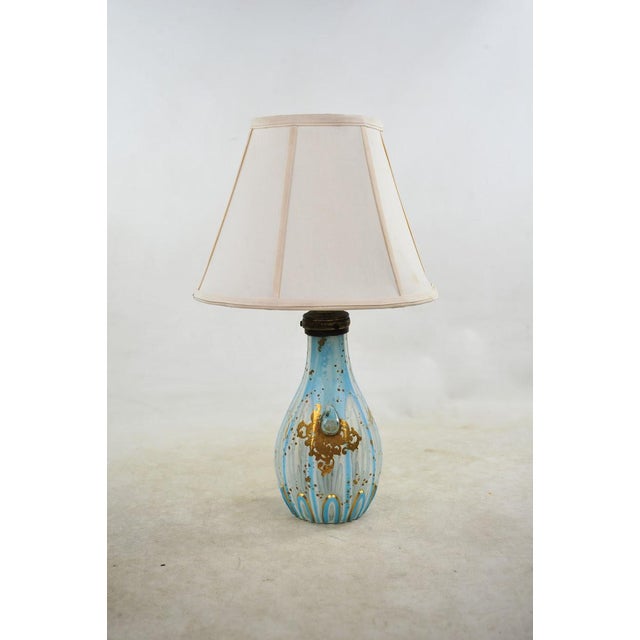 Mid Century Modern Blue And Gold Glass Table Lamp Chairish
