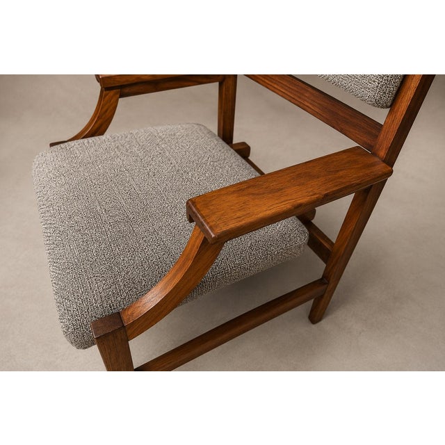 Brazilian Modern Pair of Armchairs in Caviúna Wood & Performance Boucle, Brazil, 1960s - Lot 103B For Sale - Image 18 of 18