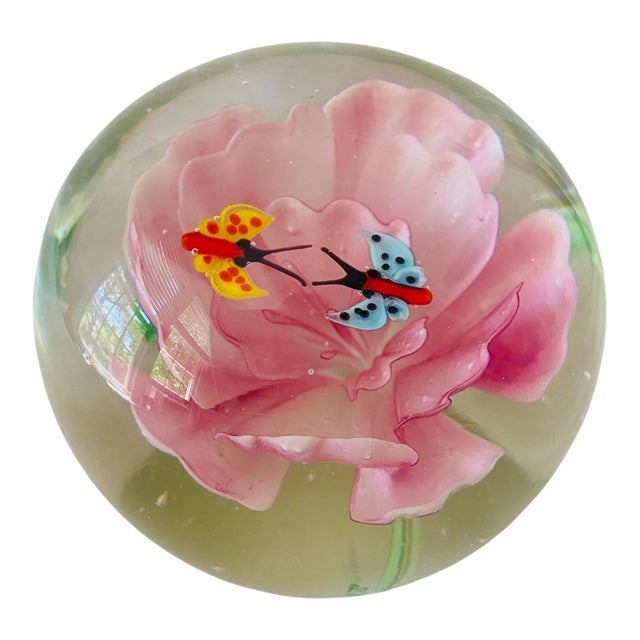 Hand Blown Art Glass Paperweight For Sale
