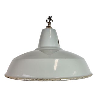 Industrial Grey Enamel Pendant Lamp from Thorlux, 1960s For Sale