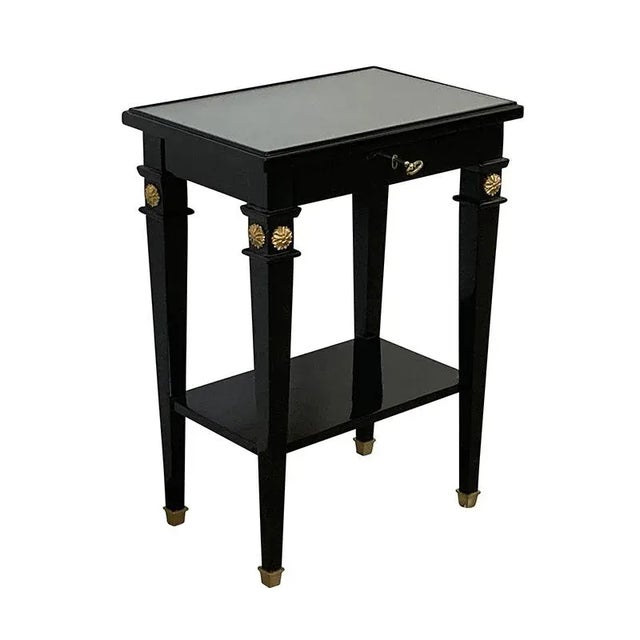 1990s Black Lacquered Side Tables with Drawers, 1990s, Set of 2 For Sale - Image 5 of 7