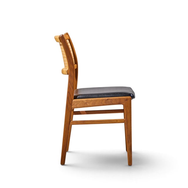 Wood Sylve Stenquist for Dux Mid Century Teak and Cane Dining Chairs - Set of 6 For Sale - Image 7 of 10