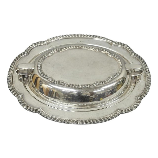 Vintage Sheffield Victorian Silver Plated Covered Vegetable Serving Dish For Sale
