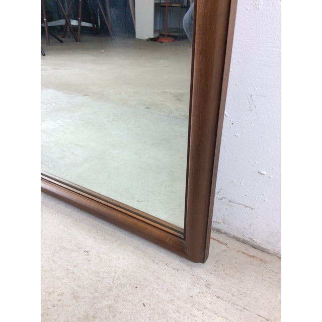 Pair of Mid Century Modern Rectangular Wall Mirrors With Thin Walnut Frame For Sale - Image 15 of 18