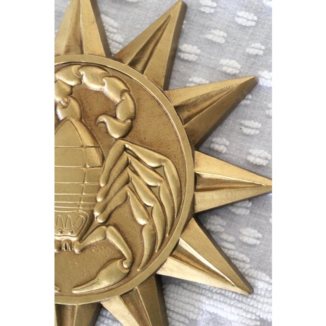 Plastic 1960s Syroco Gold Zodiac Plaques Cancer For Sale - Image 7 of 9