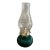 Small Vintage Green Base Oil Lamp For Sale
