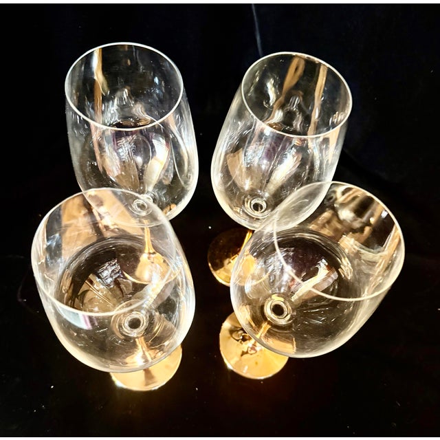 1990s Copper-Stemmed Wine Glasses - Set of 4 For Sale - Image 4 of 11