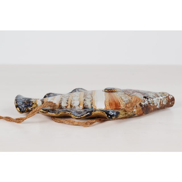 French Set of 3 Mid-Century French Majolica Fish Wall Plaques | Mid-Century Vallauris Pottery For Sale - Image 3 of 18