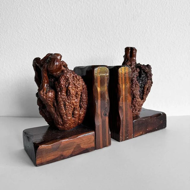 Vintage Burlwood Bookends - a Pair For Sale - Image 4 of 9