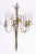 Gold Directoire Style Gilt & Silver Brass Wall Sconces, 1970s, Set of 2 For Sale - Image 8 of 12